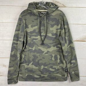 Express Hoodie Mens XL Green Camo Sweatshirt Pullover Hooded Pockets Drawstring